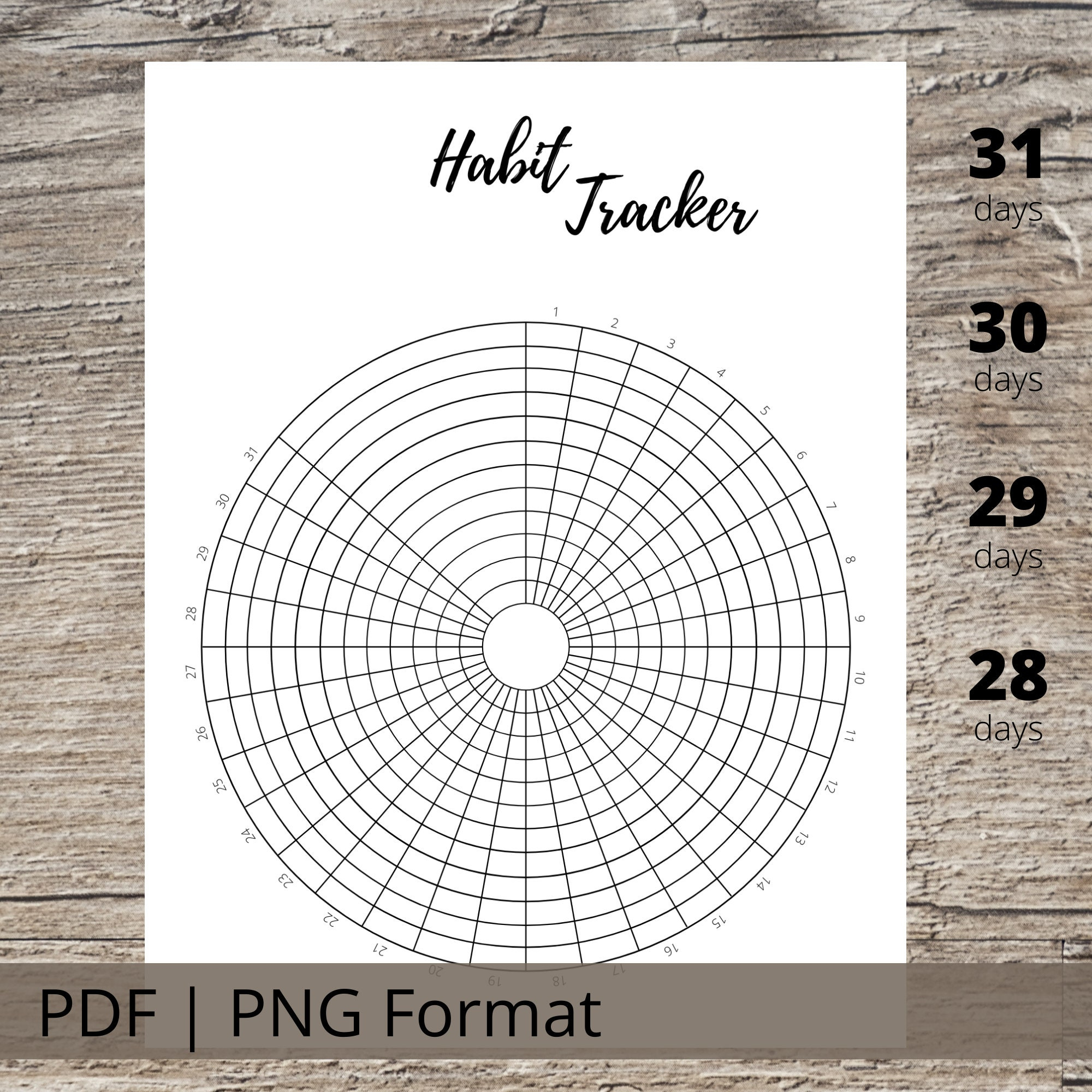 Habit Tracker Printable Minimalist Digital Download Habit Etsy