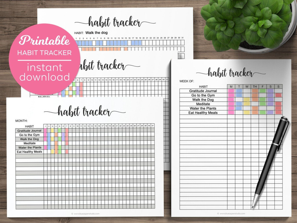 Habit Tracker Routine Log Habits Tracking Habit Log Habits Etsy 