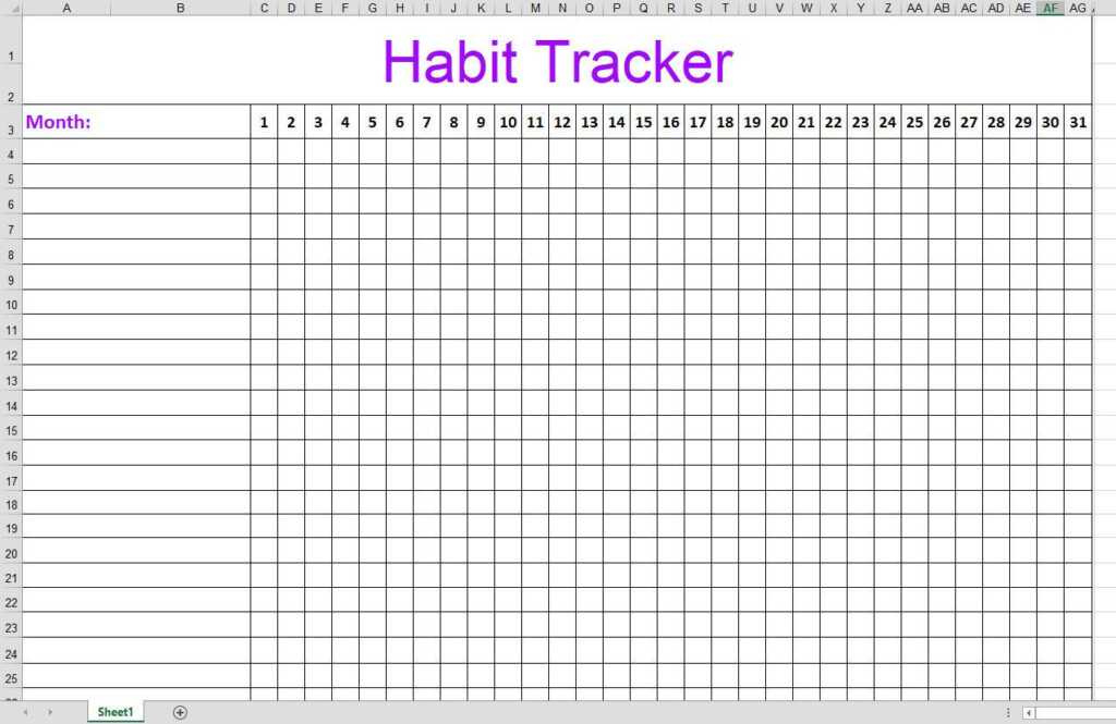 Habit Tracker Template Excel Free FREE PRINTABLE TEMPLATES