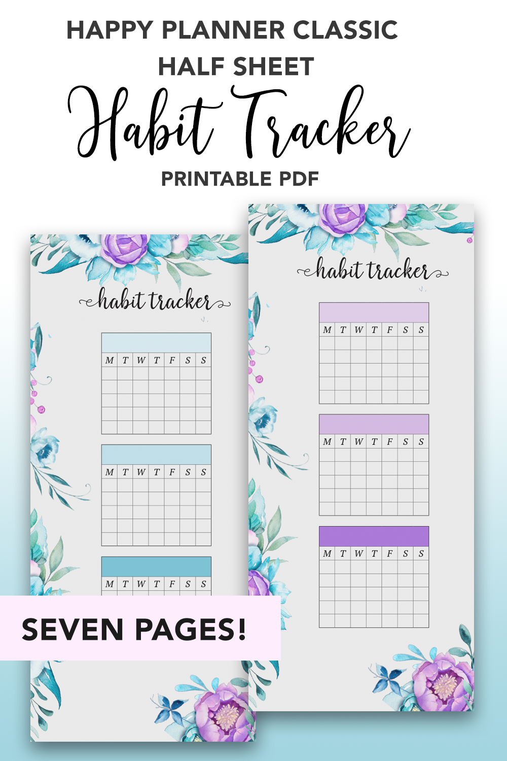 Happy Planner Half Sheet Habit Tracker Happynichi Sized Etsy 