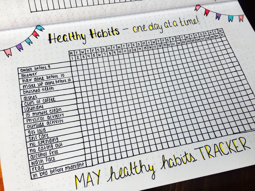 Healthy Habits Tracker For My Bullet Journal So Excited With This New 