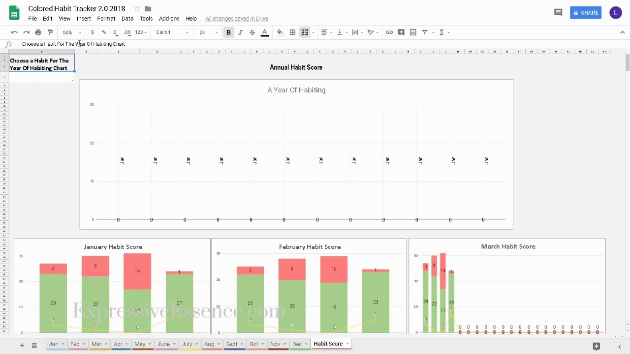 How To Track Your Habits And Goals With The BEST Google Sheets Habit 