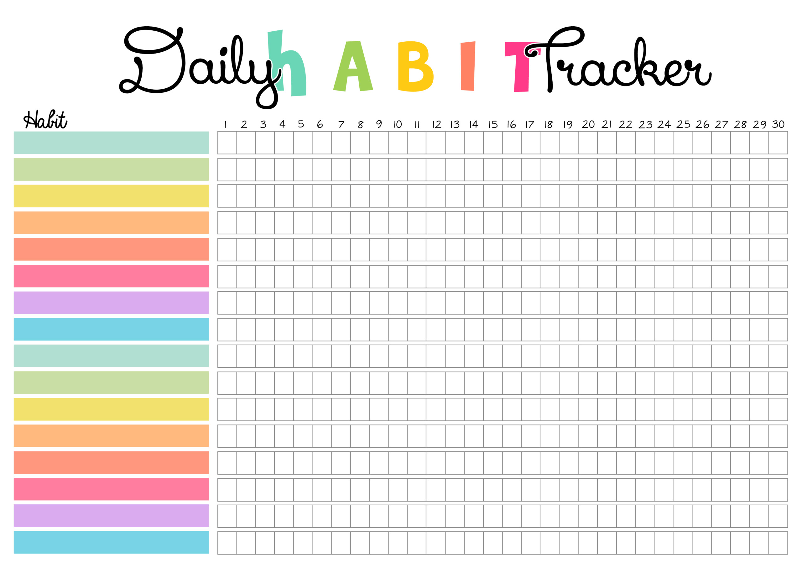 Image Result For Blank Goal Tracker Habit Tracker Printable Bullet Journal Writing Habit