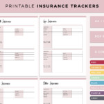 Insurance Tracker Printable Insurance Tracking Template Etsy