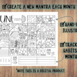 JUNE Printable 2023 Habit Tracker Reflection Coloring Page Etsy Belgi