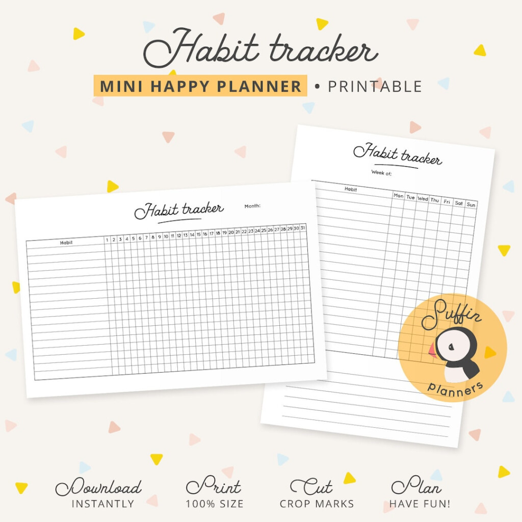 Mini Happy Planner Habit Tracker Habit Tracker Printable Etsy UK