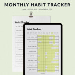 Monthly Habit Tracker Digital Download