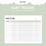 Monthly Habit Tracker Printable D33