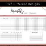 Monthly Habit Tracker Printable Daily Weekly Monthly Habits Etsy