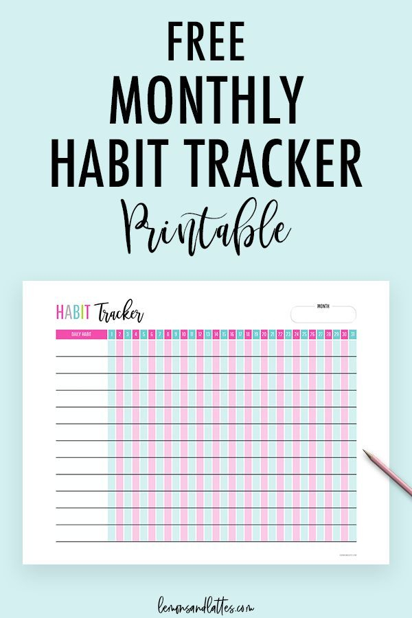 Monthly Habit Tracker Printable Habit Tracker Printable Habit 