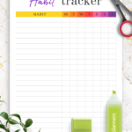 Paper Party Supplies Habit Tracker Template Habits Tracker Habit Log Chart Editable PDF