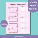 Pink Bubble Weekly Habit Tracker Printable Habit Tracker PDF Etsy In