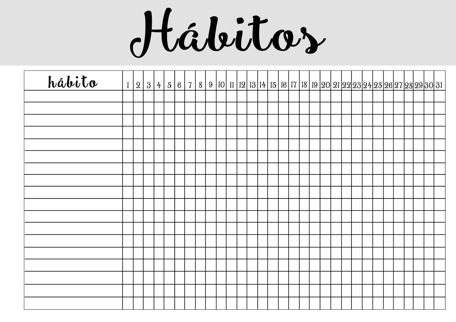  PLANNER Inserts TRACKER DE H BITOS Para Imprimir gabrielaofredi 