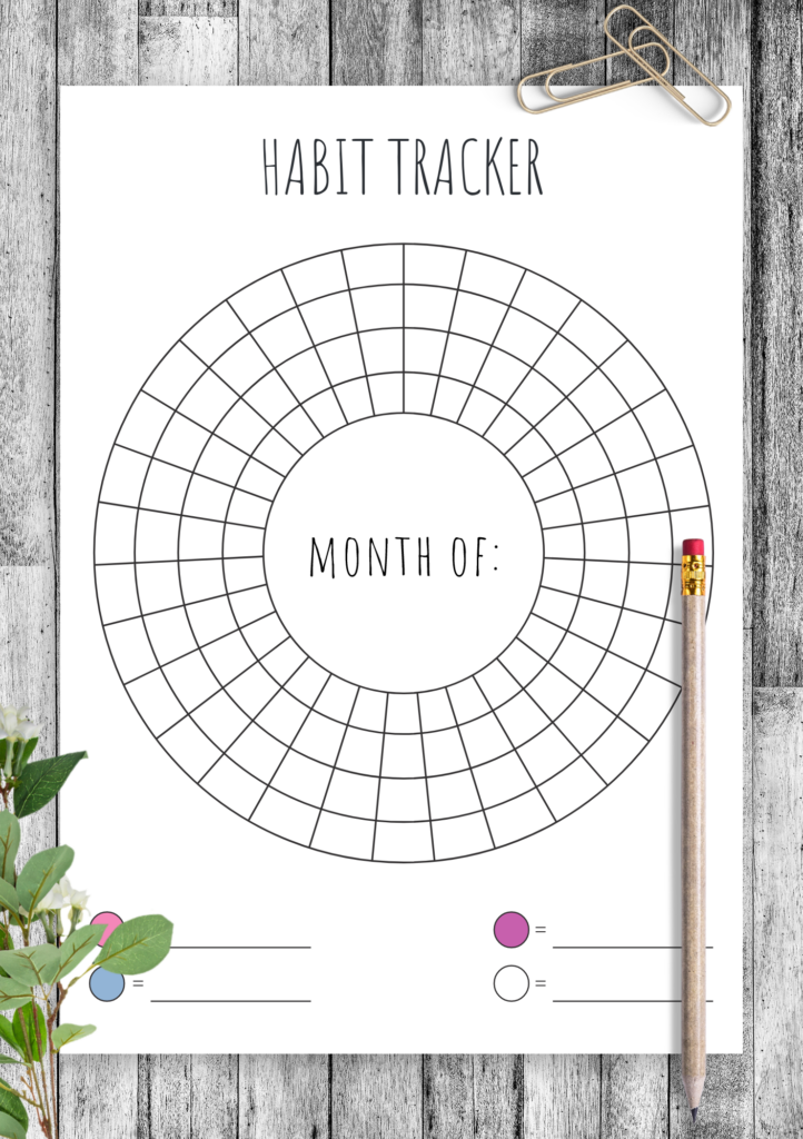 PRINTABLE Circle Habit Tracker December Monthly Goal And Habit Tracker 