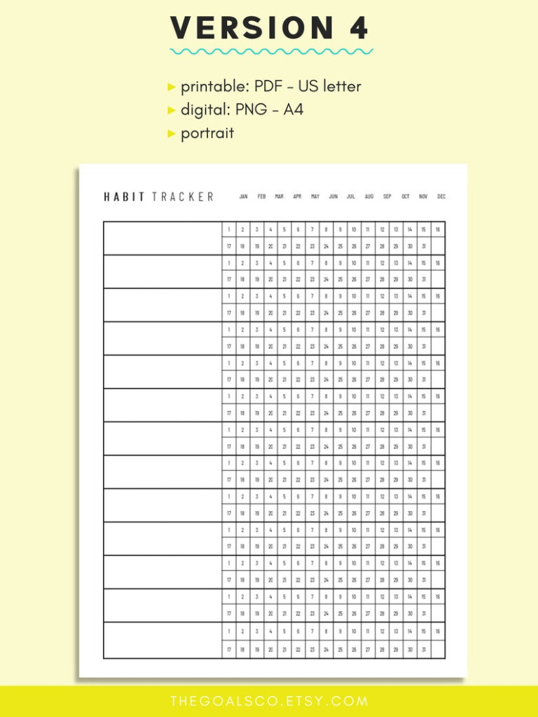 Printable Habit Tracker Habit Tracker Habit Tracker Tablet Etsy