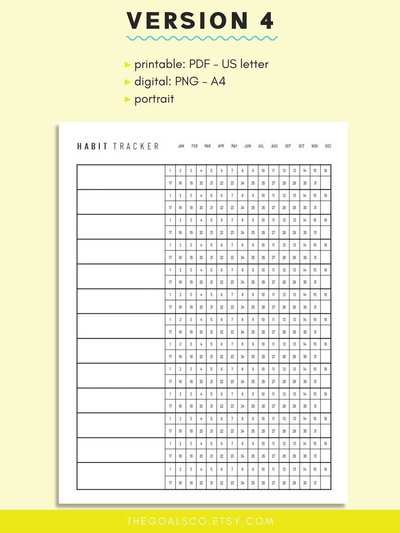 Printable Habit Tracker Habit Tracker Habit Tracker Tablet Etsy