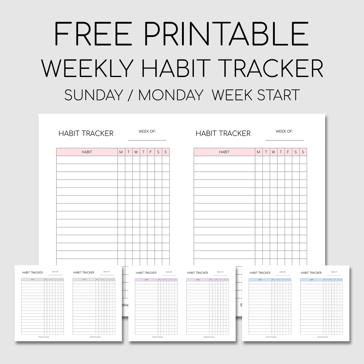 Printable Weekly Habit Tracker Printable Word Searches