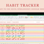 Rainbow Habit Tracker Excel Spreadsheet Google Sheet Etsy Australia In 2023 Excel