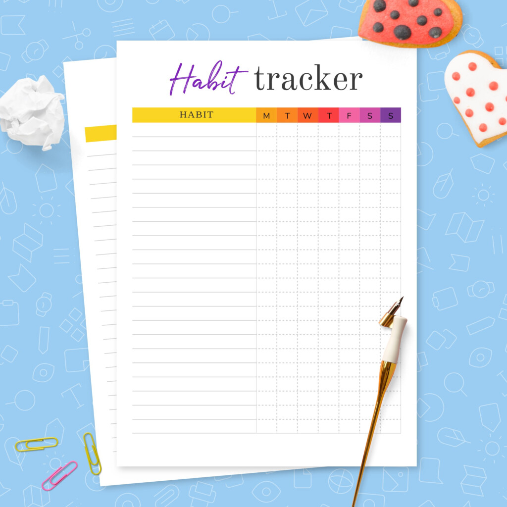 Simple Habit Tracker Template Template Printable PDF