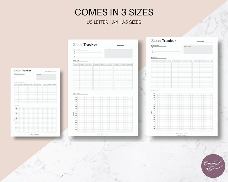 Steps Tracker Daily Habit Tracker Planner Tracker Printable Etsy 