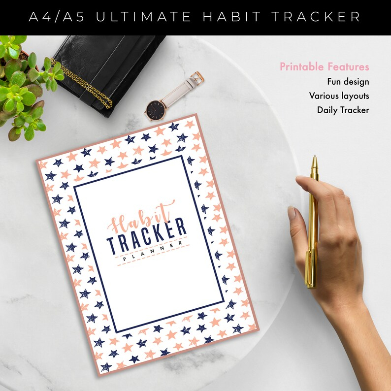 The Ultimate Habit Tracker Printable Planner A4 A5 Navy Etsy Israel