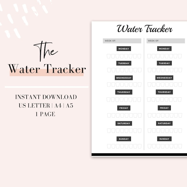 Water Tracker Water Bottle Tracker Habit Tracker Goal Etsy