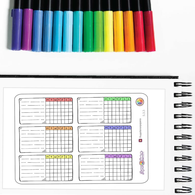 Weekly Pastel Rainbow Habit Tracker Bujo Planner Stickers Etsy