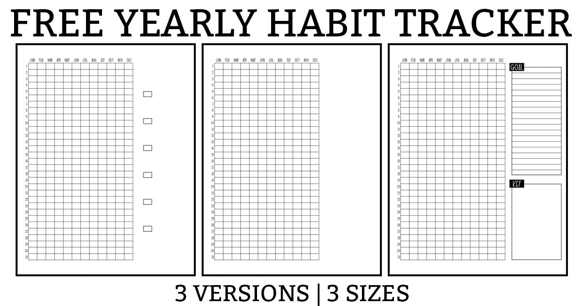 Yearly Habit Tracker Free Printable Track A Habit All Year Long